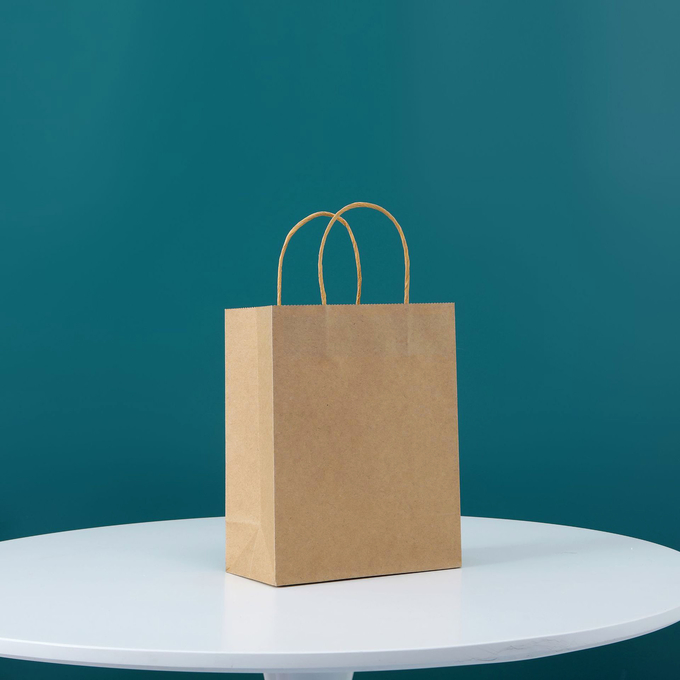 Скрученная ручка на заказ Напечатанные Kraft Paper Bags 15*21*8cm 21*27*11cm 26*32*12cm