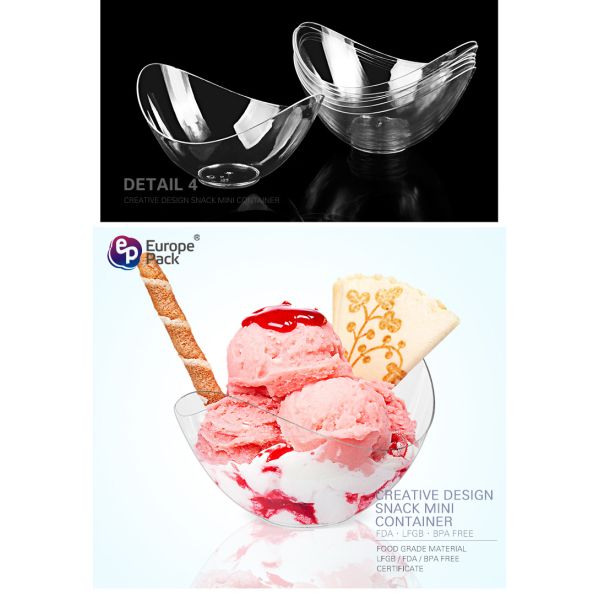 Newest and hot sale party Catering Wedding Mini ice cream sauce pudding plates dishes