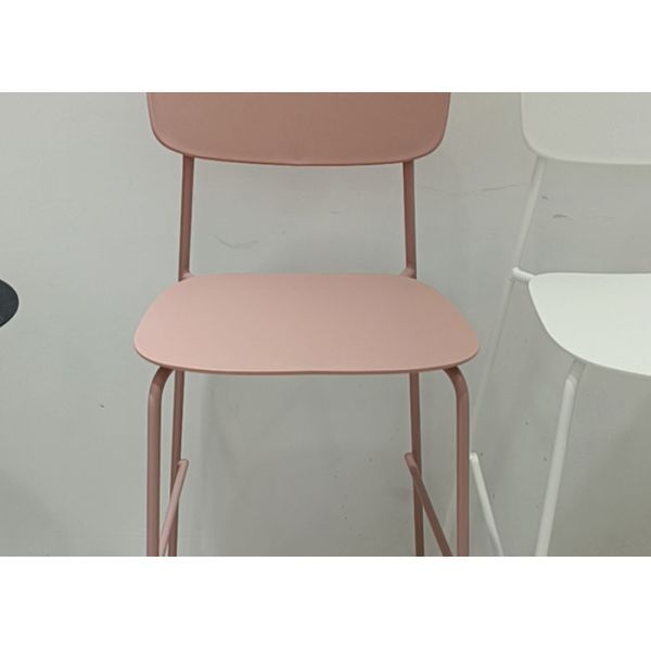 Pink Commercial Stainless Steel Bar Stools With Backs Ergonomic Design