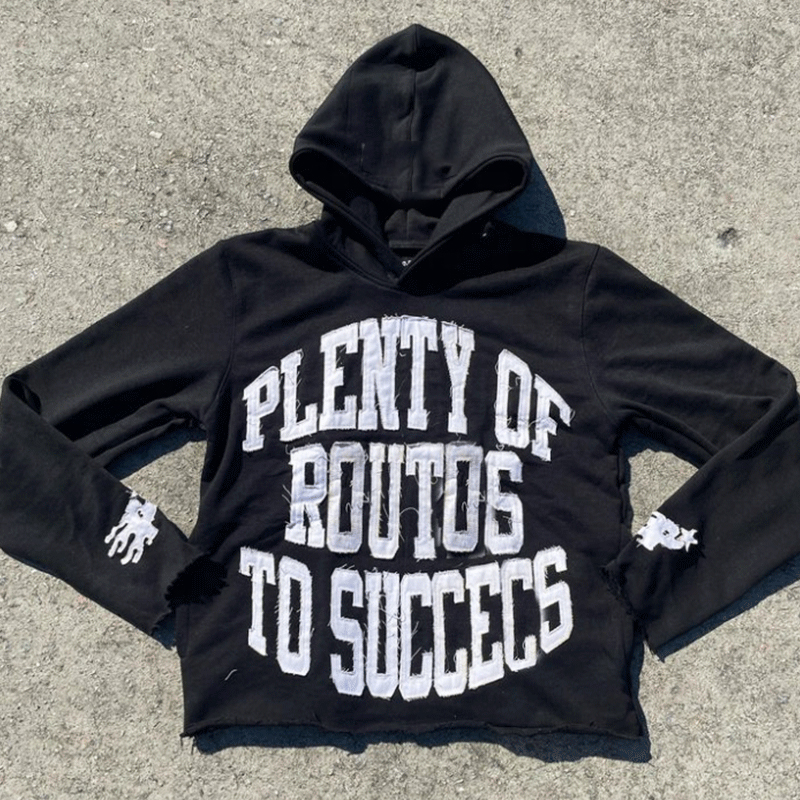 Francés Terry Slim Fit con capucha de gran tamaño en dificultades con capucha de diseño de corte de borde de cultivo