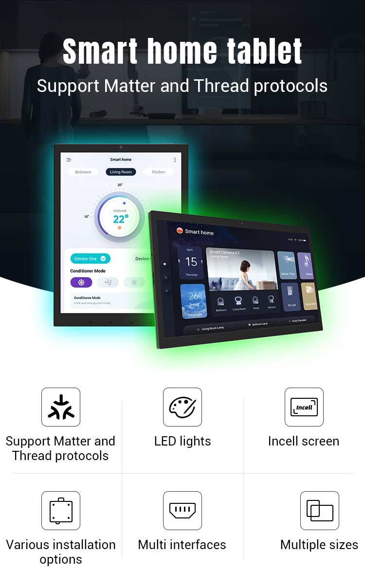 Oem Odm Smart Home 10,1-дюймовый планшет RK3288, настенное крепление, Nfc, Poe, Android-планшет со светодиодной подсветкой