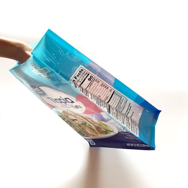 Custom print 3 side seal pvc logo plastic seafood storage stand up packaging bag with zipper