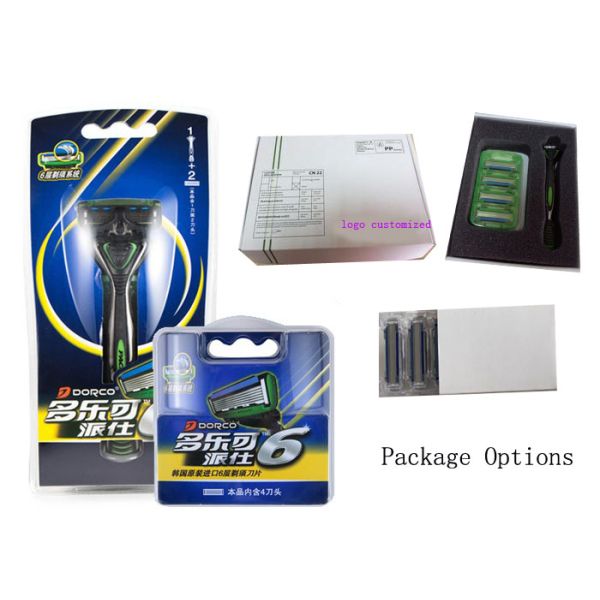 6 Blades  razor for shaving , Pace 6 blue lubricating strip Razor Cartridges