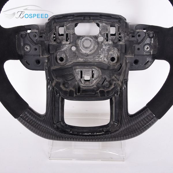 Yellow Stitch Land Rover Series Steering Wheel Carbon Fiber Black Style 35cm