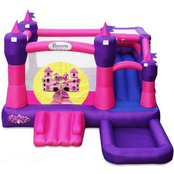 Jump And Slide Pink Bounce House PVC Plato Tarpaulin Scratch - Proof  4*4*4m
