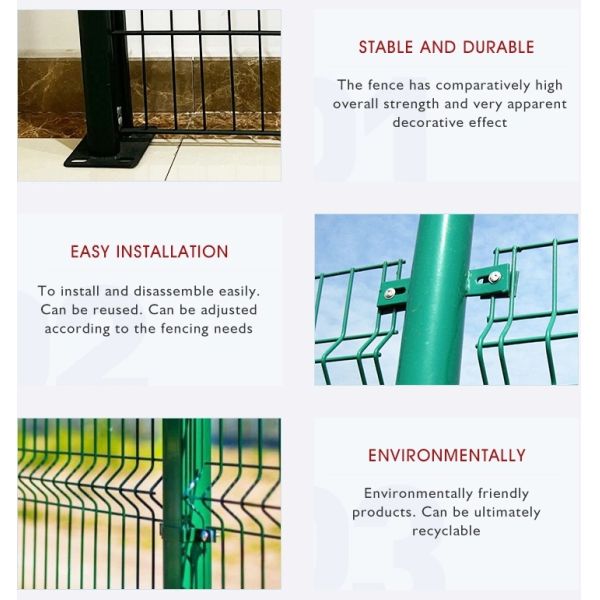 3D Curved Safety Guardrail Panel Welding Wire Mesh Metal Fence Panel