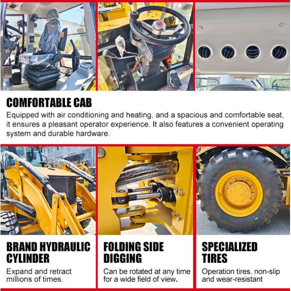 Compact Backhoe Loader with 75 KW Diesel Engine 1.3m³ Bucket Capacity and 2800 KG Loading Lifting Capacity