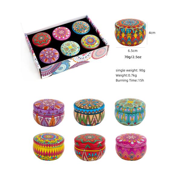 Party Wedding Birthday Decorative Colorful Tin Soy Wax Candle