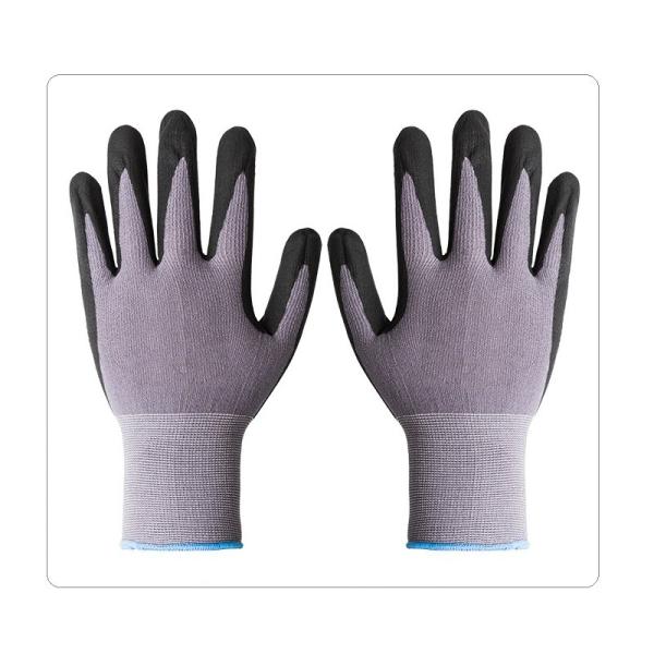 O nitrilo pontilhou 15 calibra luvas sem emenda de Grey Nylon Spandex Knit Work para a indústria automóvel