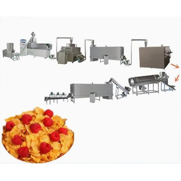 200-500 кг Kellogg жареное завтрак Зерно Кукурузные хлопья Линия обработки закуски Пищевая экструдерная машина
