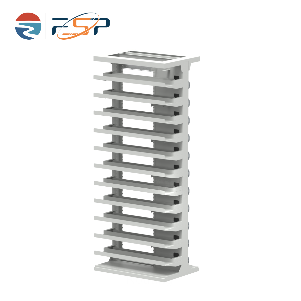 Прочный серебряный отдел 47U ODF шкаф для внутренней сети FTTH FTTX поднос загружен