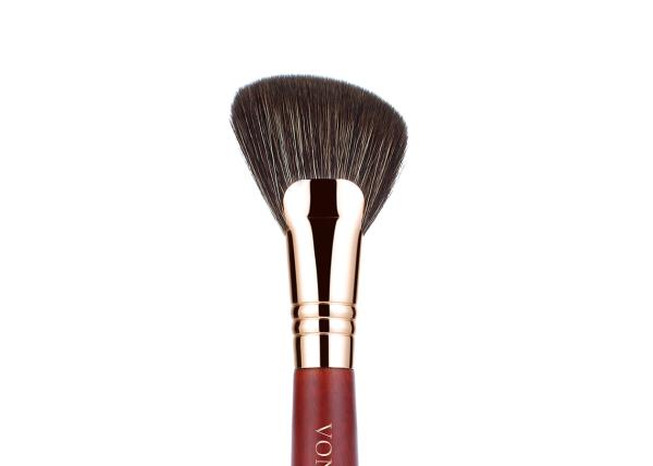 Fã angular da beleza de Vonira o grande escova o fã de Bronzer o mordente da composição que da escova cora ferramenta cosmética da escova de Sheering da escova