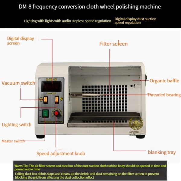 1/2HP HP Bench Grinder Jewelry Polishing Machine 110V 220V 550W