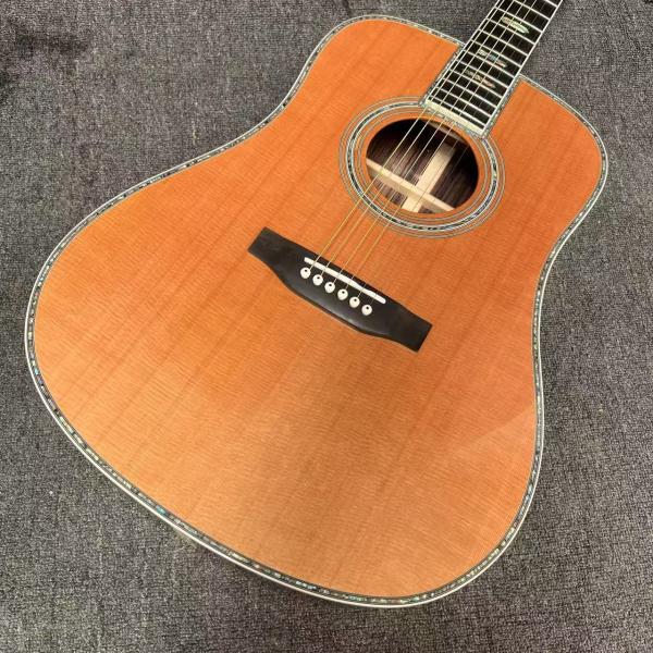 Custom M Style Solid Cedar Top D45caa Dreadnought Acoustic Guitar with Solid Rosewood Back Side, customized logo on headstock