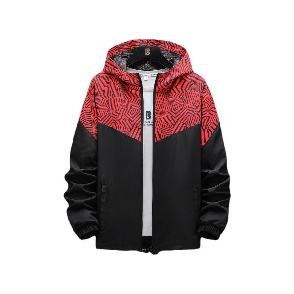 Waterproof Windproof Men's Coat Trendy Thin Anorak Regular Sleeve Style 100% Polyester