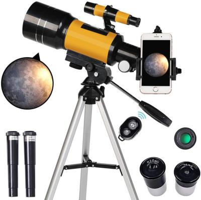 Abertura astronômica inteiramente revestida da distância focal 300mm 70mm do telescópio do Refratora