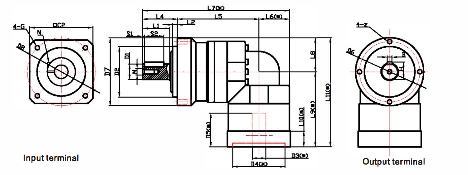 TLR series  Right-Angle Planetary Gearbox