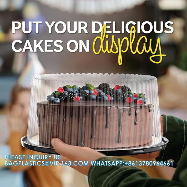 10-11 Plastic Disposable Cake Containers Carriers With Dome Lids And Cake Boards Cake Carriers For Transport