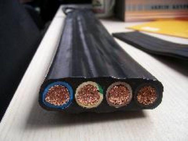 Electric PVC Rubber Flat Crane Cable With 5 Cores , Black Color 6 x 25
