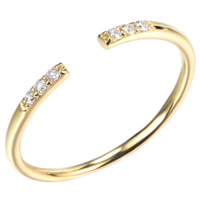 As aberturas soam 18K o ouro Diamond Rings que 0.05ct 1gram personalizou o tamanho
