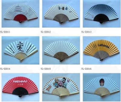 Paper folding fan bamboo ribs, fine cotton or silk fabric for your choice