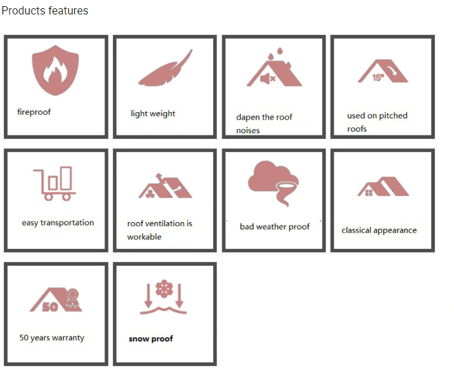0.45мм aZ100 Элитная металлическая плитка Южная Африка Красочная каменная плитка 50 лет Гарантия Экспорт в Южную Африку