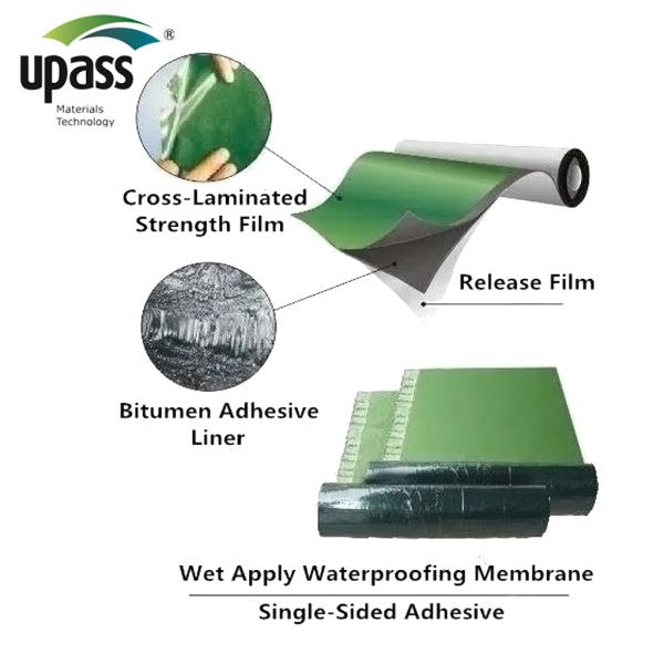 Self-Adhesive SBS Modified Asphalt Waterproofing Material HDPE Release Film Blow Molding Ice Water Shield Self-Adhesive