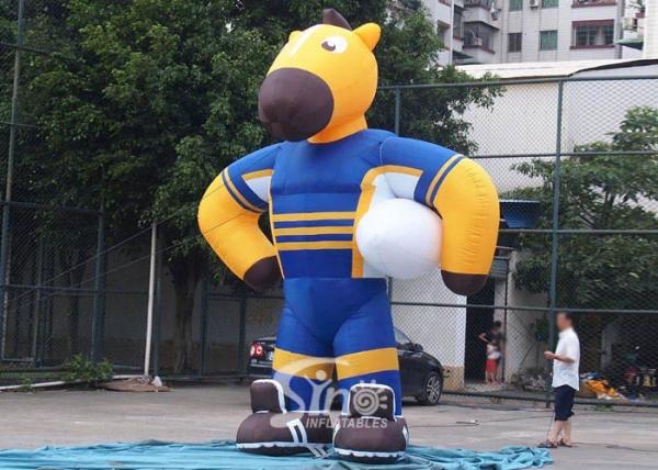 5 meters high outside giant promotional inflatable rugby with white ball made of PVC Coated Nylon