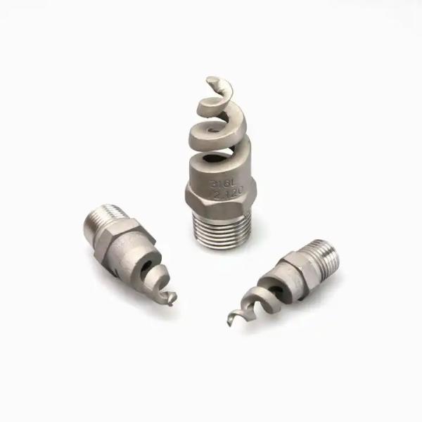 Cleaning Equipment Parts 1/4 3/4 Metal Dust Control Spiral Nozzle PTFE 316SS Brass Pigtail Spiral Nozzles