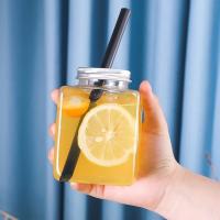 la boisson en plastique de forme de place de l'animal familier 400ml met le papier en bouteille de Juice With Cap Food Grade