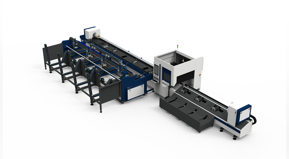 QH-GC3-S  3 Chucks Tube Cutting Machine Standard Model Fully-automatic Loading Beveling Cutting