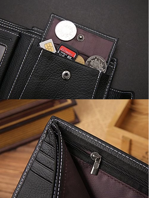 Customized Stylish Leather Wallet , Durable Short Leather Wallet