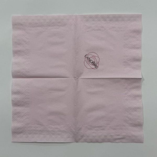 Pink Printed Paper Cocktail Napkins 2Ply 25*25cm For Supermarket