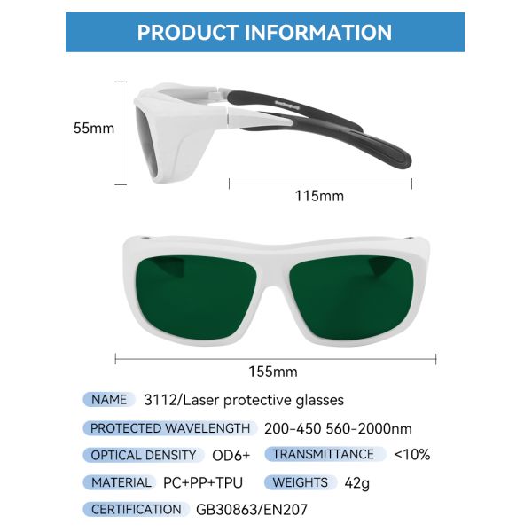 Laser Safety Glasses Laser Saftey Glasses Laser Protection Safeti Glasse 200-450nm 560-2000nm 1320nm 1610nm Co2 Laser Pointer Laser Safety Glasses Ipl Laser Glasses Laser Protection Goggles glasses