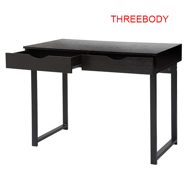 Black Modern Office Table Writing Desk With Drawers Study Home Office Furniture