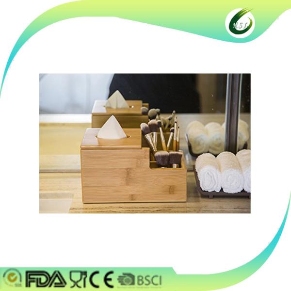 bamboo tissue box cover desk organizer wood tissue paper holder