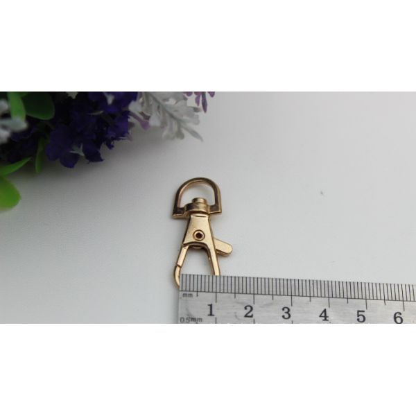 Small zinc alloy metal 10 mm round swivel eye bolt lobster claw snap hook for lanyard