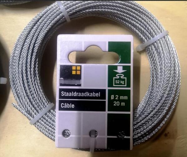 2.0mm x 20m câble de fil galvanisé enduit pour une protection sûre