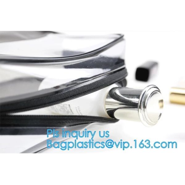 Макияжа PVC сумки мешка молнии держателя сумки мытья перемещения сумка большого ясная косметическая, макияж pvc прозрачной пластмассы молнии