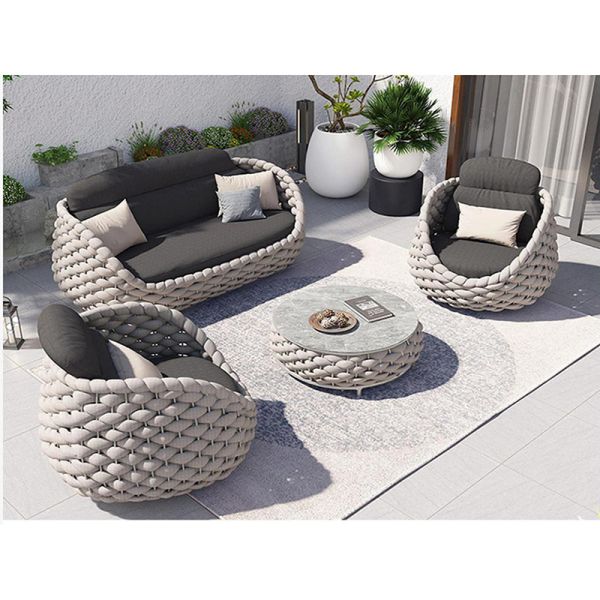 Comfortable Set for Outdoor Garden Nordic Designed Corner Top Sell Patio Furniture
