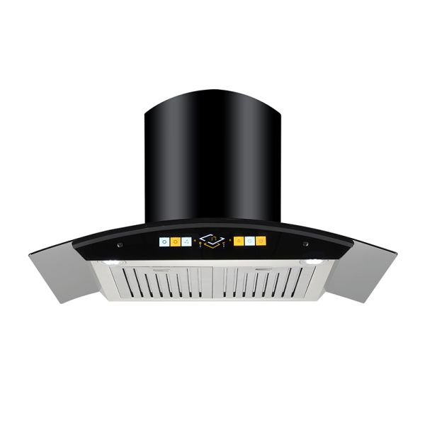 900mm Curved Glass Cooker Hood Range Motion Sensing OEM