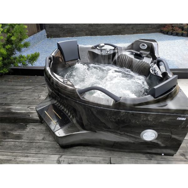 1500 Freestanding Corner Soaking Tub Luxury 2 Person Hydromassage Bathtub