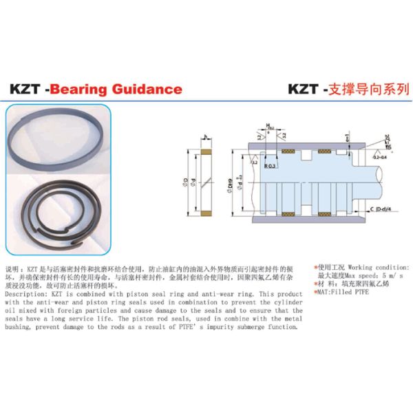 Wear Resistant Cylinder Wear Ring Guide Seals Bronze Filled PTFE