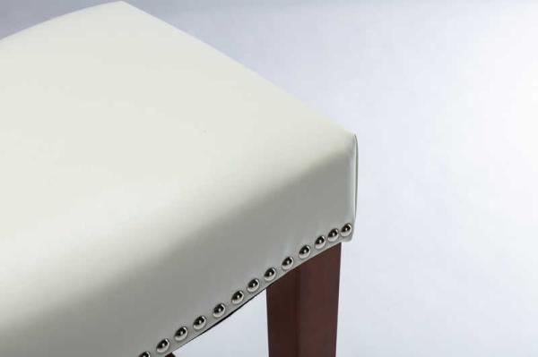 American Style 2pcs Modern White Leather Bar Stool Set H66.5cm