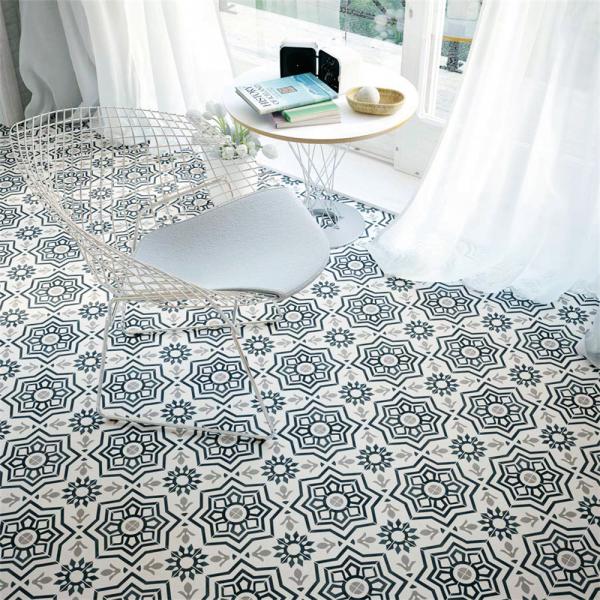20x20cm Ceramic Rustic Tile for Indoor Floor Black Gray White