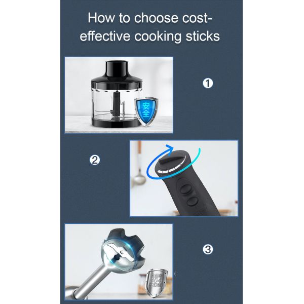 400W 500ml Handheld Food Mixer 304 Stainless Steel 2 Speed