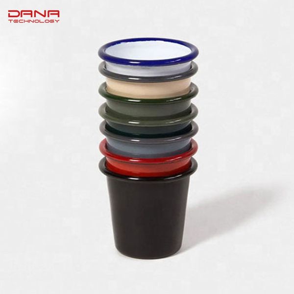 8x8cm Lightweight DANA-101 Tapered Enamel Cup Camping Enamel Travel Mug Drinking Cup Sets Perfect for Outdoor Adventures