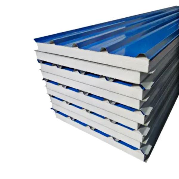 Painéis de telhado de EPS de poliestireno branco-azul para oficina de estruturas de grande comprimento