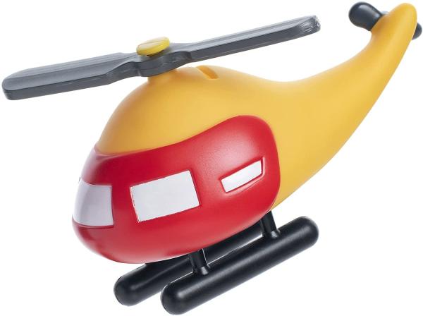 Mealheiro material da moeda da cor vermelha do ABS do helicóptero para o jogo das crianças