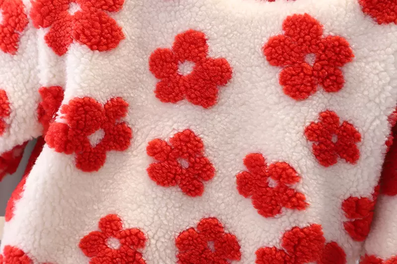 свитер одежды детей зимы 140cm 55in желтый с вышитыми цветками для девушек